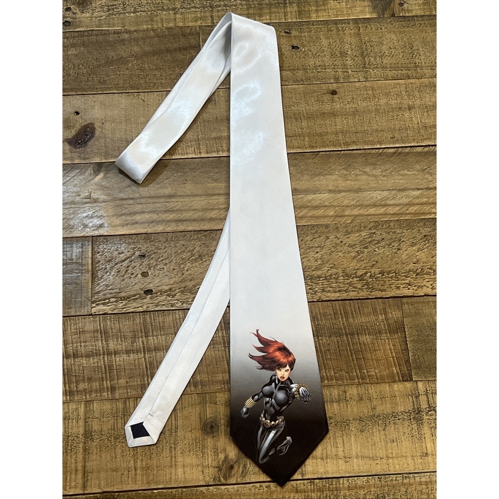 Vintage Marvel Comics Black Widow Necktie Tie 63" Polyester Flaw Read